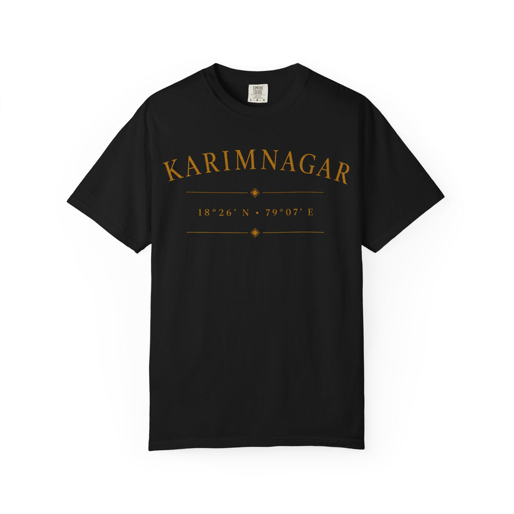 Karimnagar Landmark Tee — 'Karimnagar' Coordinates & Spirit of Telangana T-Shirt