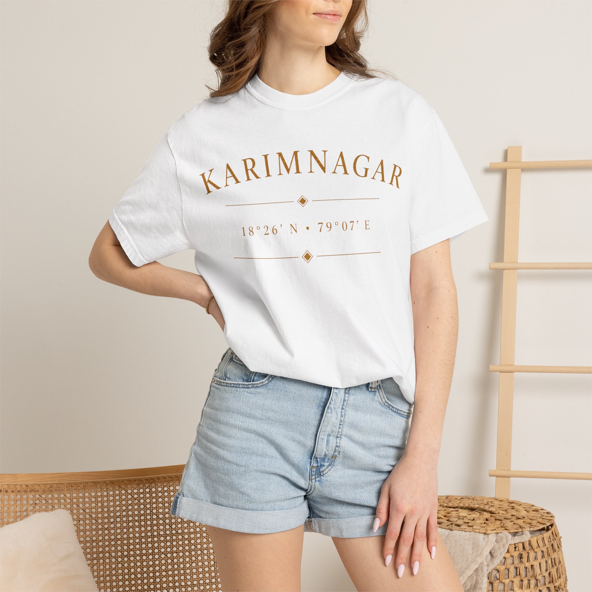 Karimnagar Landmark Tee — 'Karimnagar' Coordinates & Spirit of Telangana T-Shirt