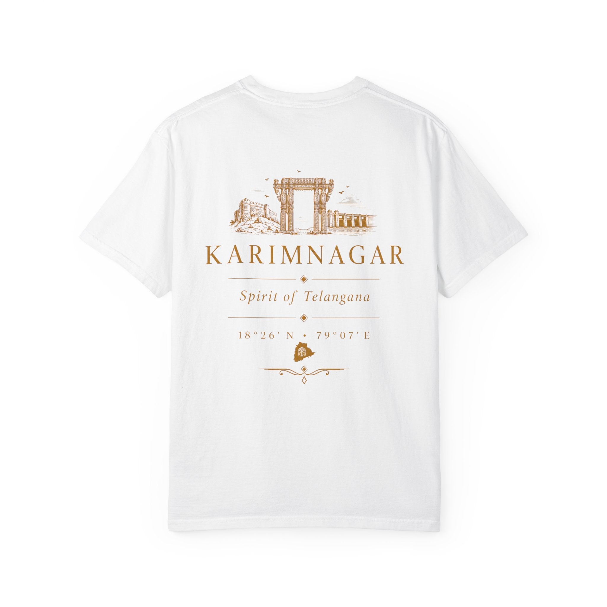 Karimnagar Landmark Tee — 'Karimnagar' Coordinates & Spirit of Telangana T-Shirt