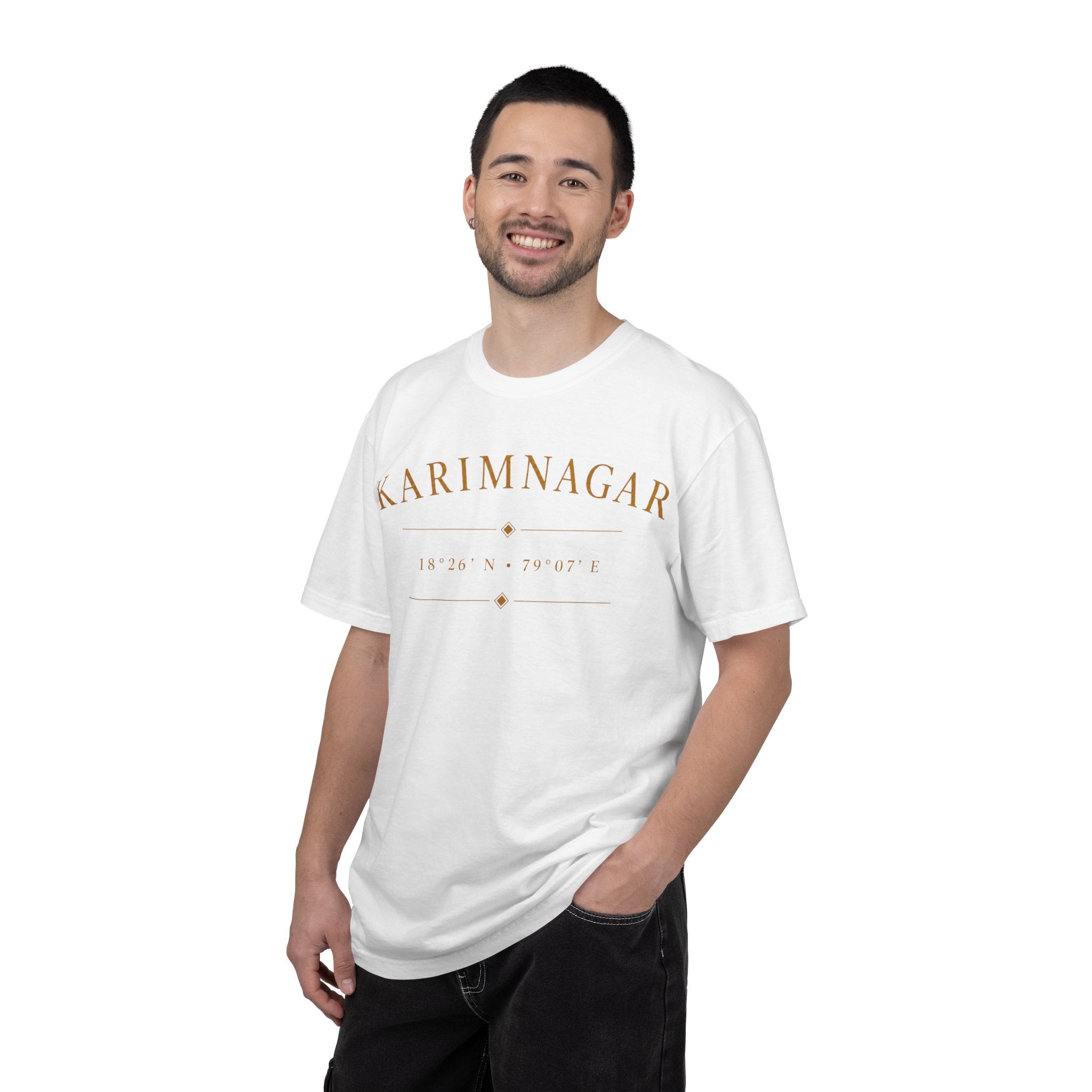 Karimnagar Landmark Tee — 'Karimnagar' Coordinates & Spirit of Telangana T-Shirt