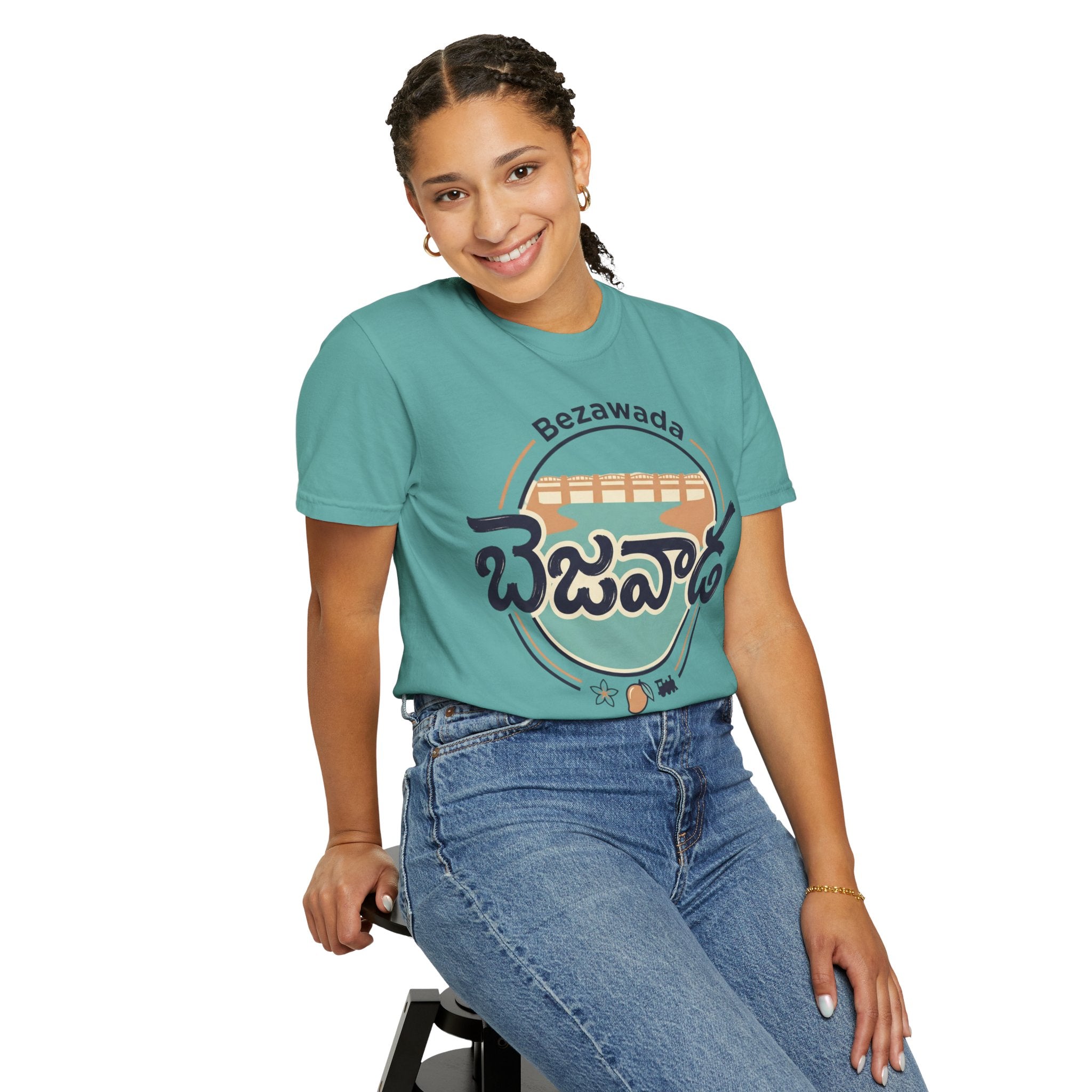 Bezawada Retro Telugu Graphic T-Shirt