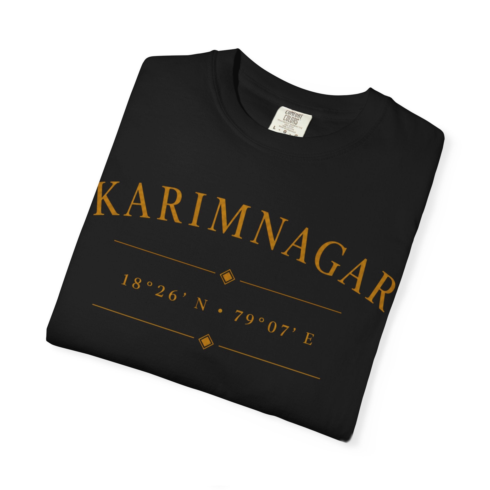 Karimnagar Landmark Tee — 'Karimnagar' Coordinates & Spirit of Telangana T-Shirt