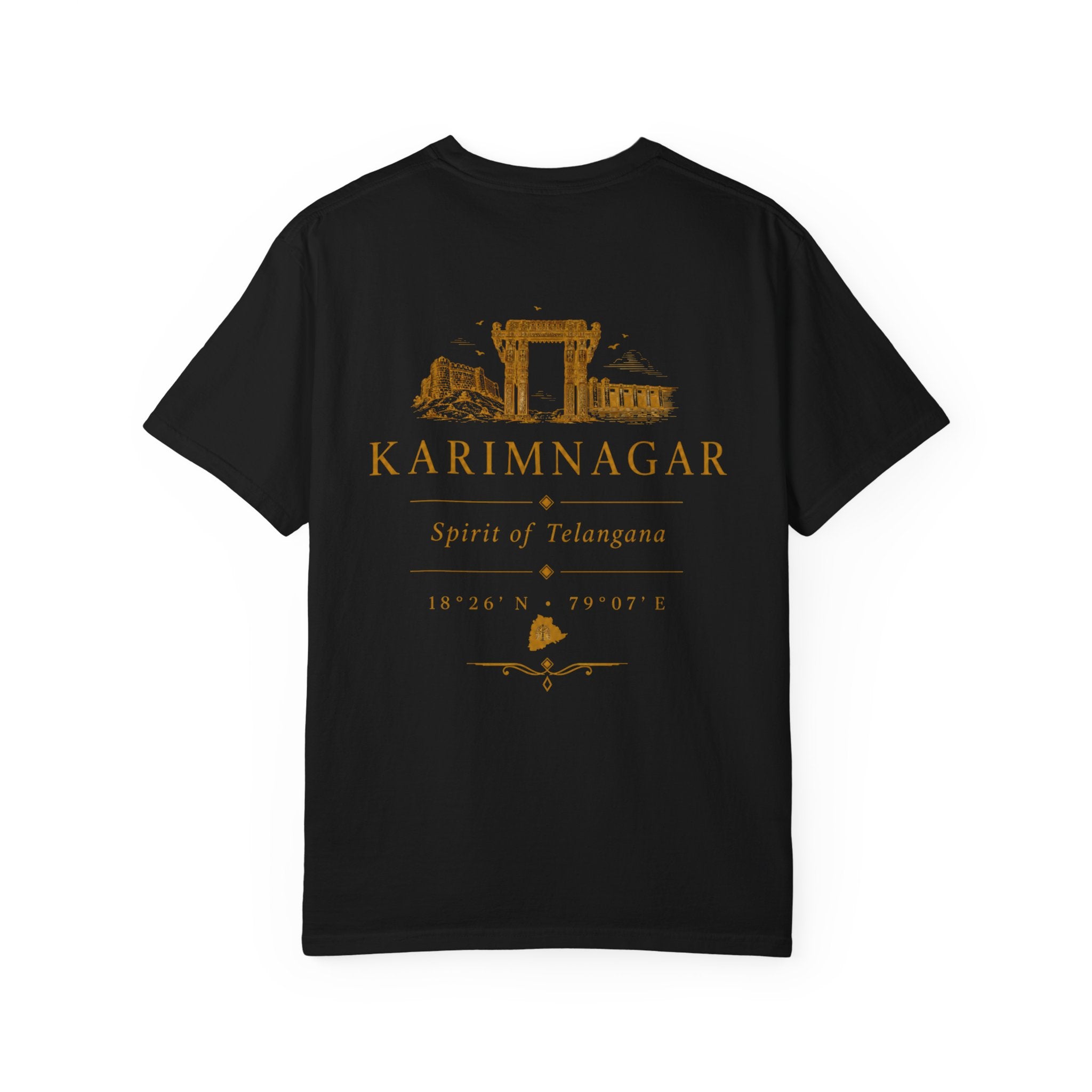 Karimnagar Landmark Tee — 'Karimnagar' Coordinates & Spirit of Telangana T-Shirt