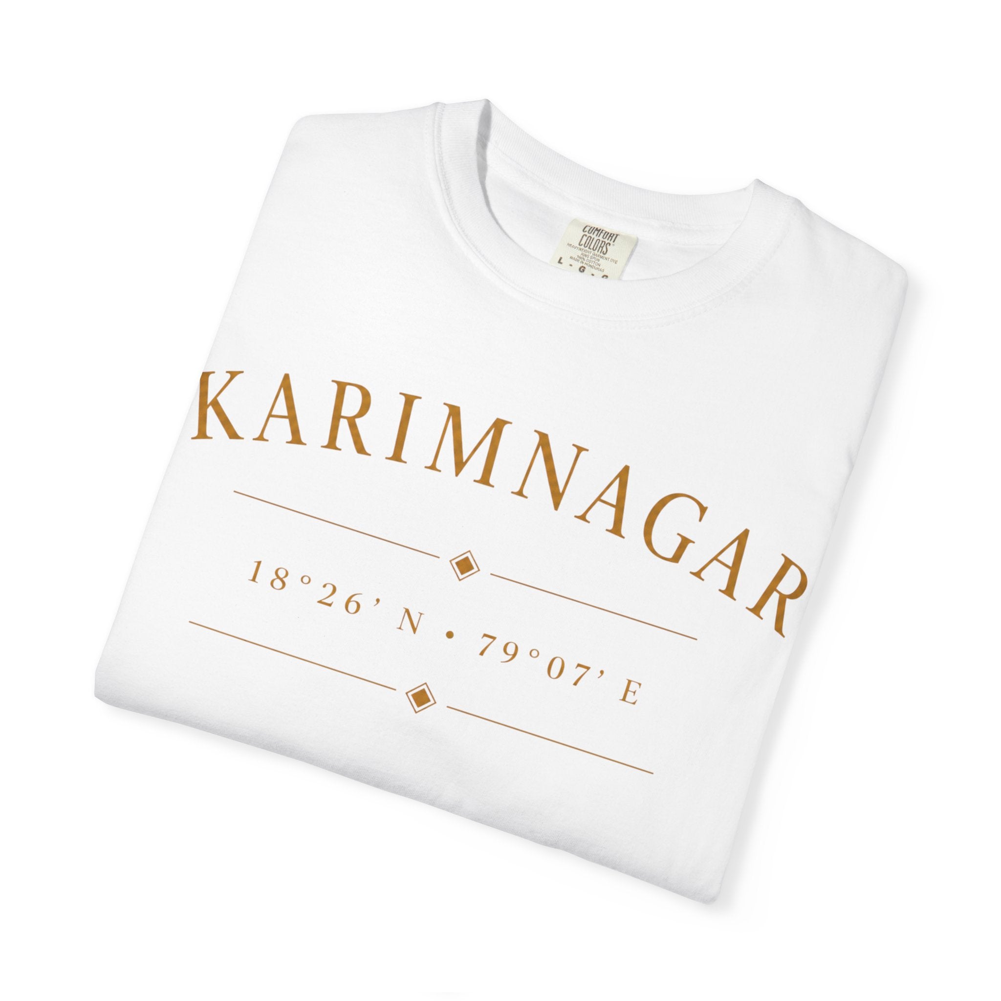 Karimnagar Landmark Tee — 'Karimnagar' Coordinates & Spirit of Telangana T-Shirt