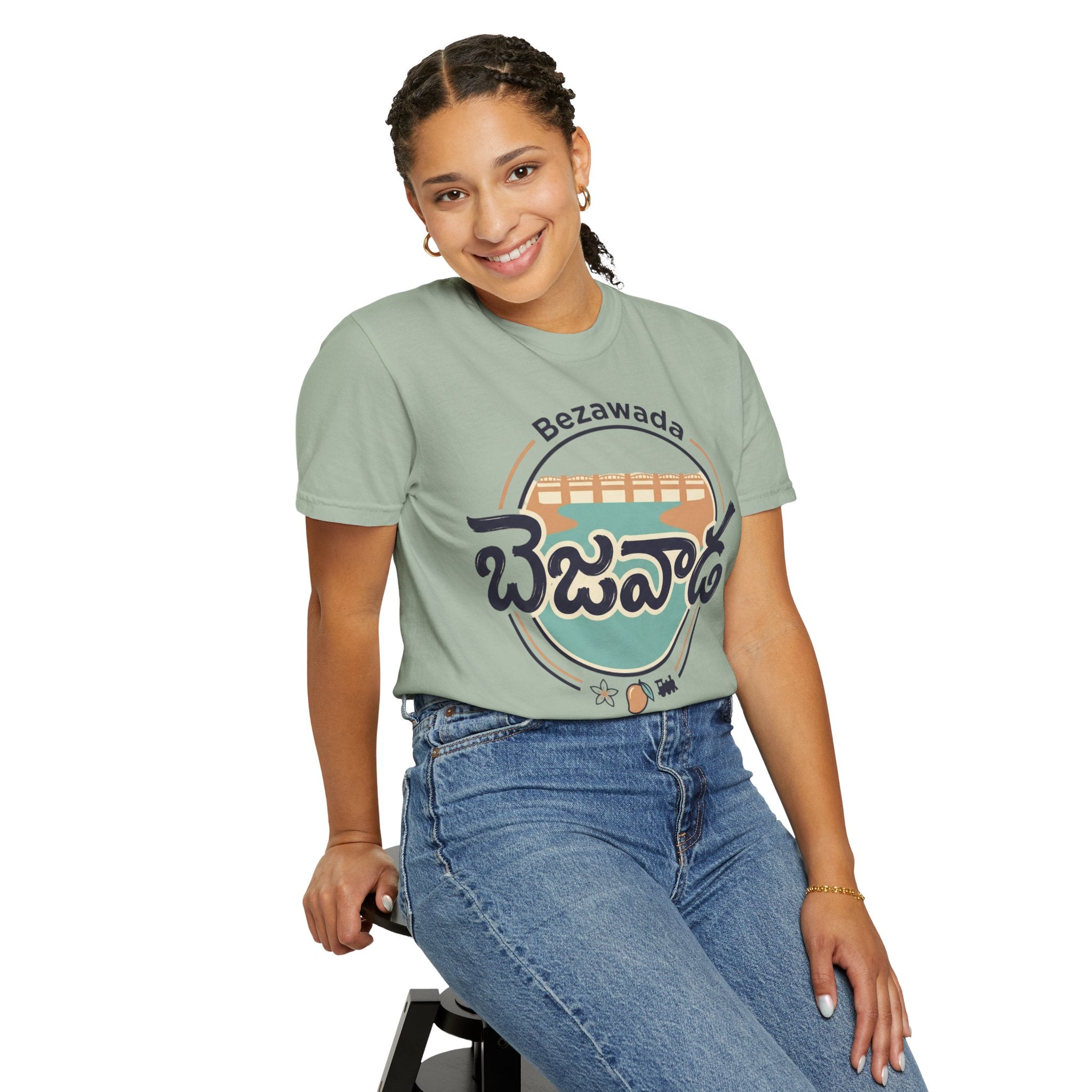Bezawada Retro Telugu Graphic T-Shirt