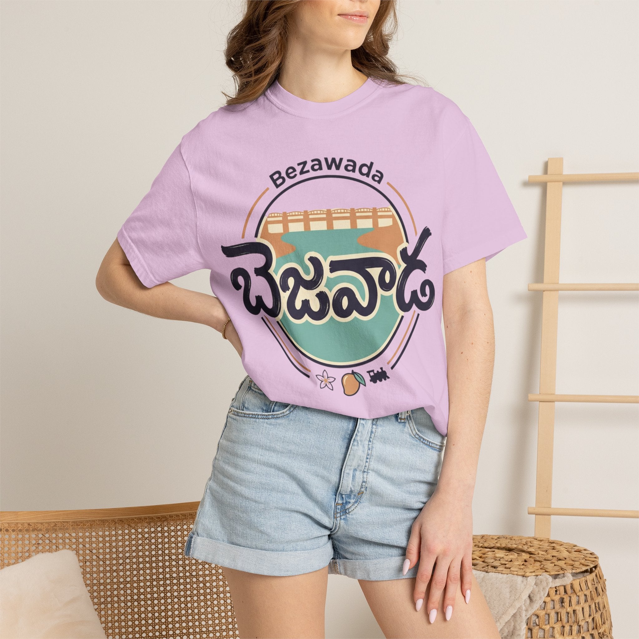 Bezawada Retro Telugu Graphic T-Shirt