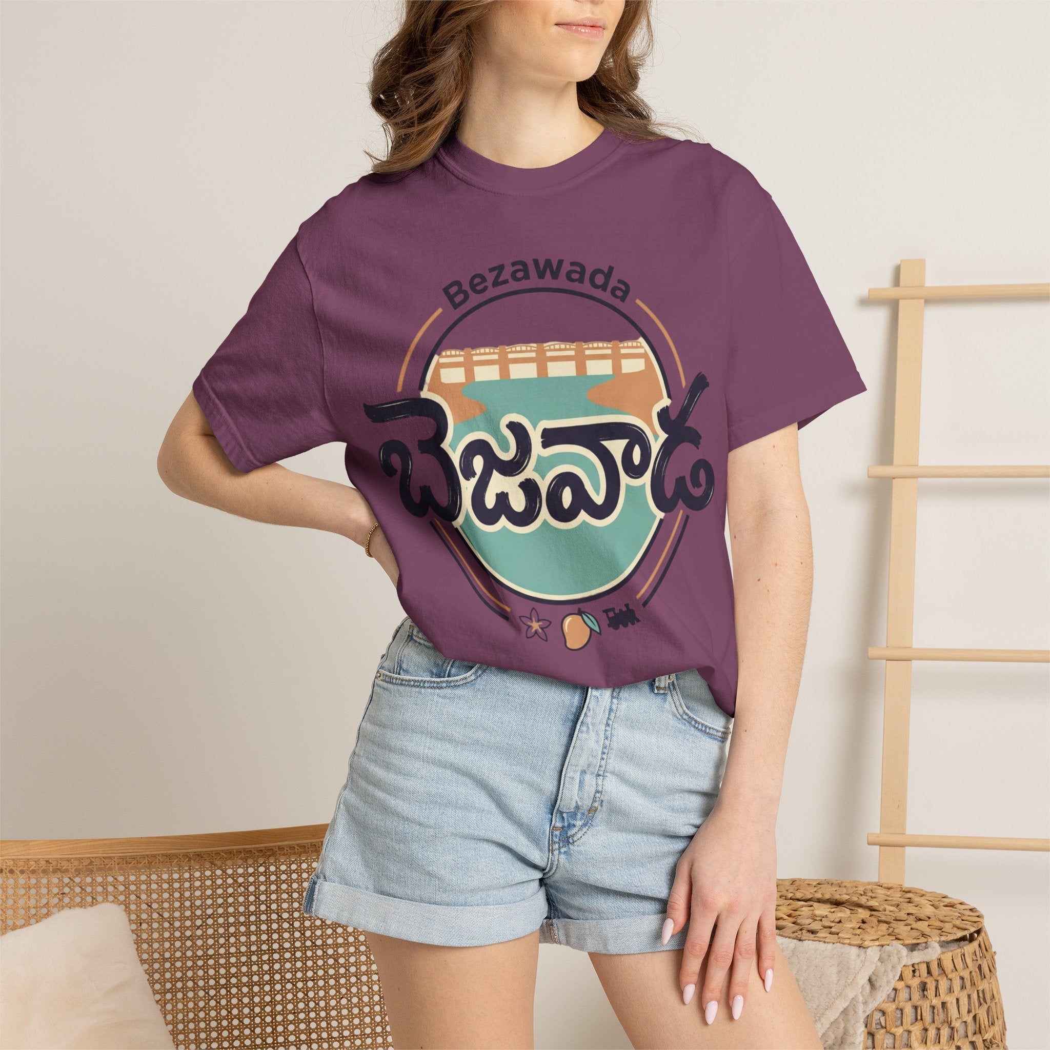 Bezawada Retro Telugu Graphic T-Shirt