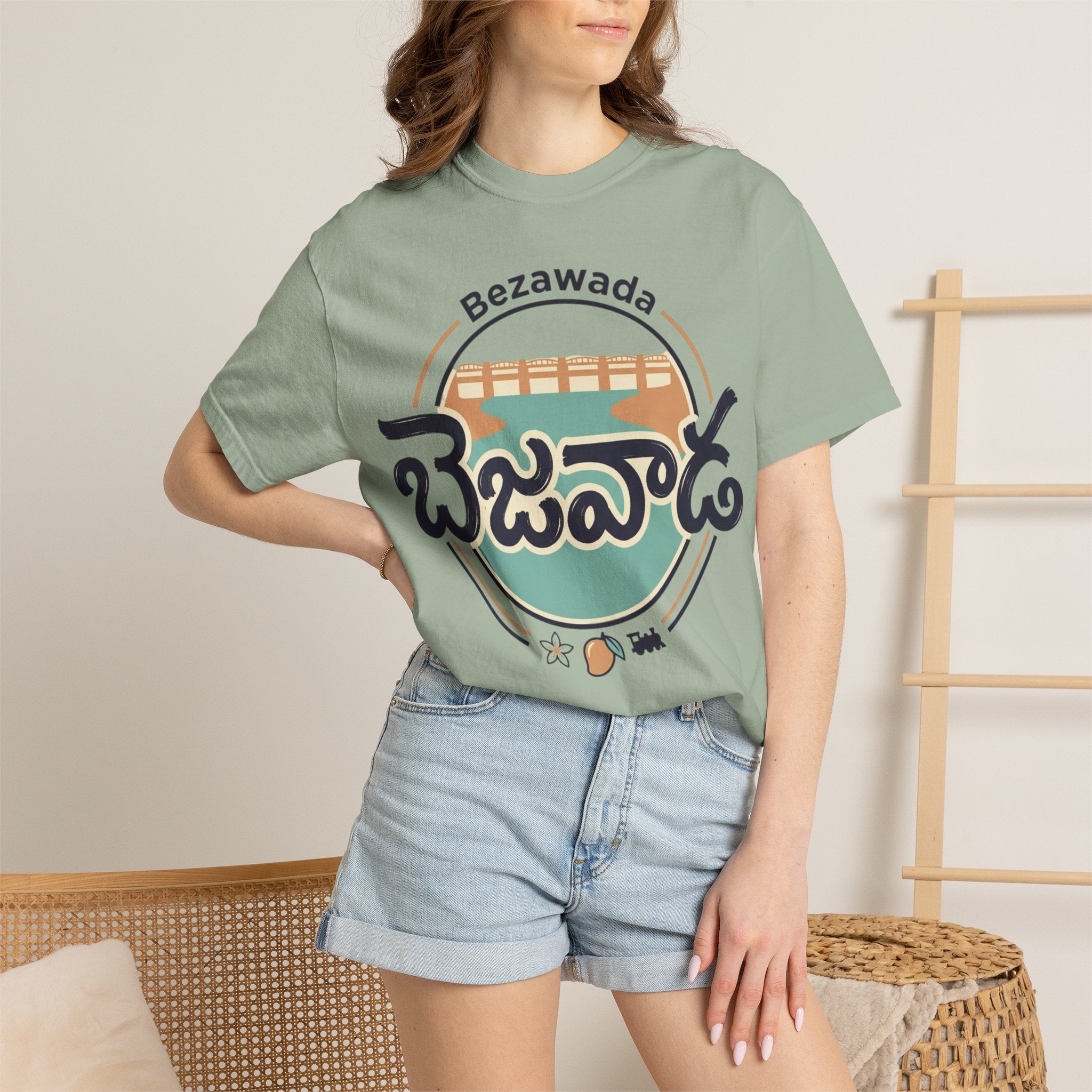 Bezawada Retro Telugu Graphic T-Shirt