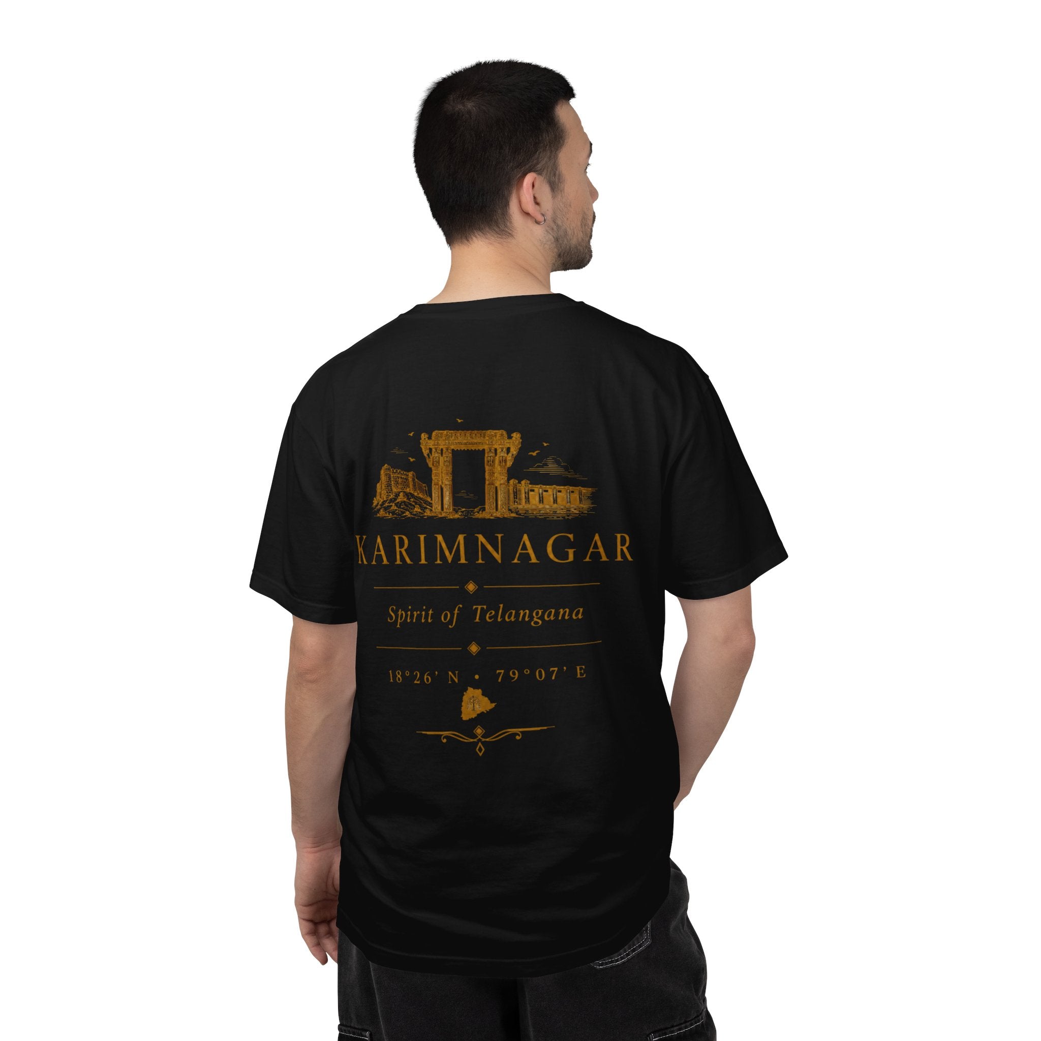 Karimnagar Landmark Tee — 'Karimnagar' Coordinates & Spirit of Telangana T-Shirt