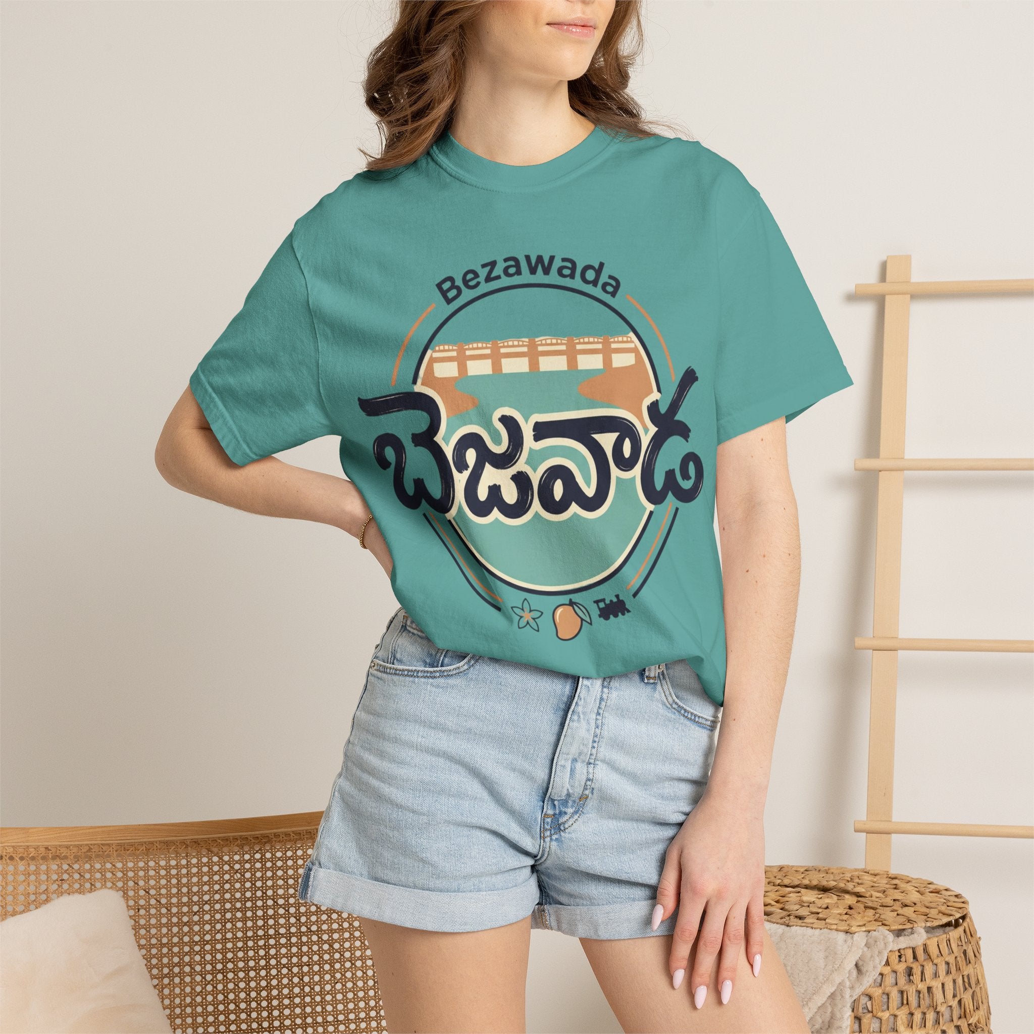 Bezawada Retro Telugu Graphic T-Shirt